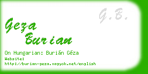 geza burian business card